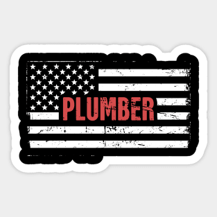 American Flag | Plumber Gift Sticker
